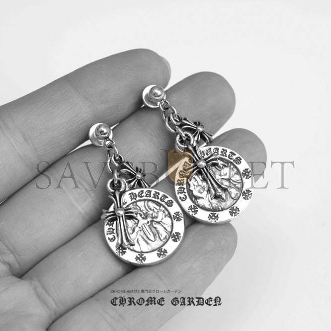 CHROME HEARTS CROSS ANGEL MEDALLION EARRING CHROME HEARTS CROSS ANGEL MEDALLION EARRING