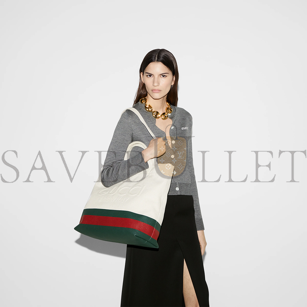 GUCCI CANVAS TOTE BAG WITH EMBOSSED DETAIL 782741 (40*38*17cm) GUCCI CANVAS TOTE BAG WITH EMBOSSED DETAIL 782741 (40*38*17cm)