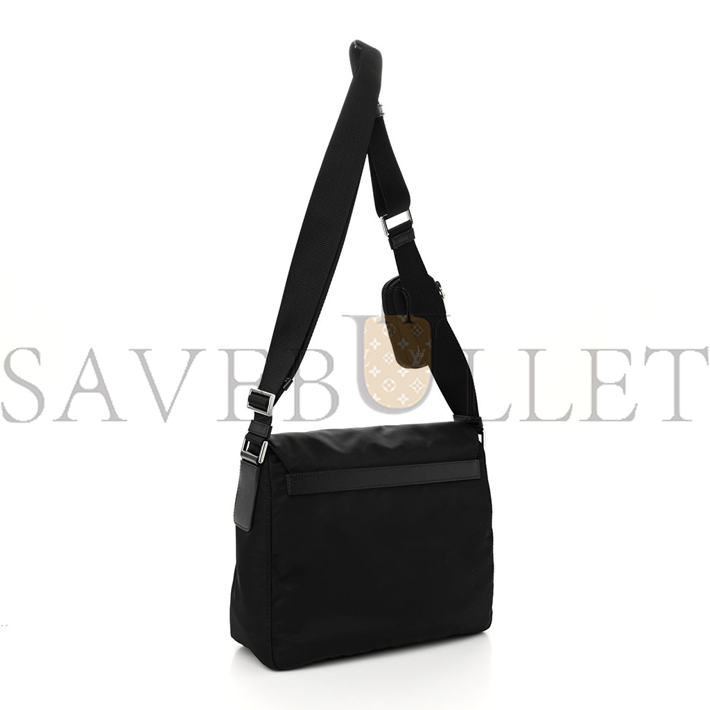 PRADA TESSUTO NYLON VELA RE-EDITION SHOULDER BAG BLACK (25*21*10cm) PRADA TESSUTO NYLON VELA RE-EDITION SHOULDER BAG BLACK (25*21*10cm)