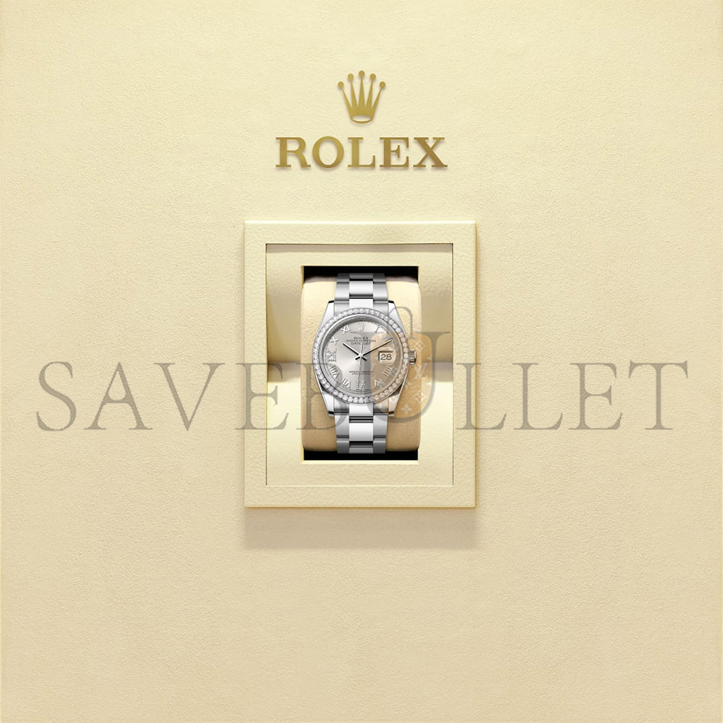 ROLEX DATEJUST 36 OYSTER, 36 MM, OYSTERSTEEL, WHITE GOLD AND DIAMONDS WATCH 126284RBR-0022