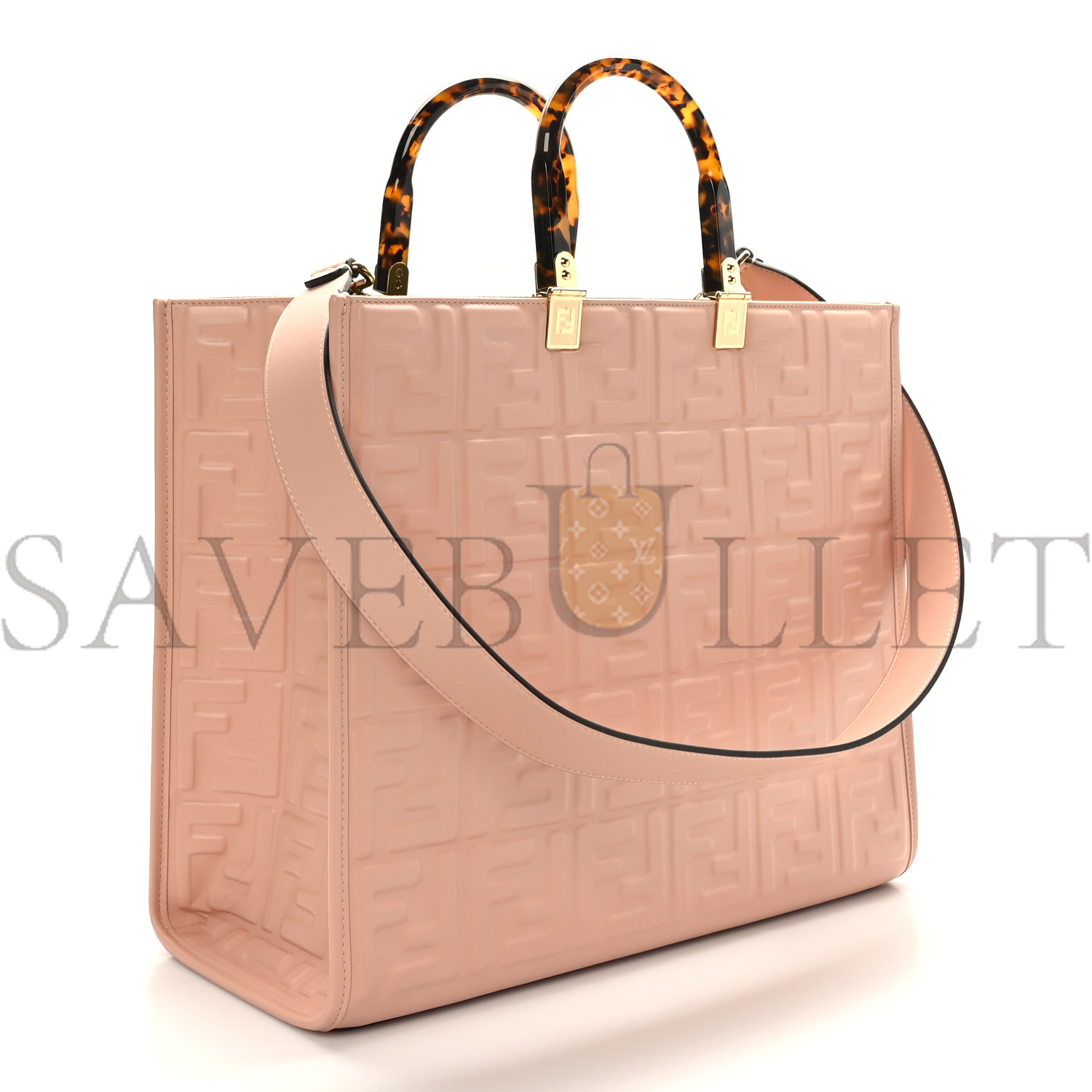 FENDI VITELLO PLEXIGLASS FF EMBOSSED MEDIUM FENDI SUNSHINE SHOPPER TOTE BABY PINK (36*31*16cm) FENDI VITELLO PLEXIGLASS FF EMBOSSED MEDIUM FENDI SUNSHINE SHOPPER TOTE BABY PINK (36*31*16cm)