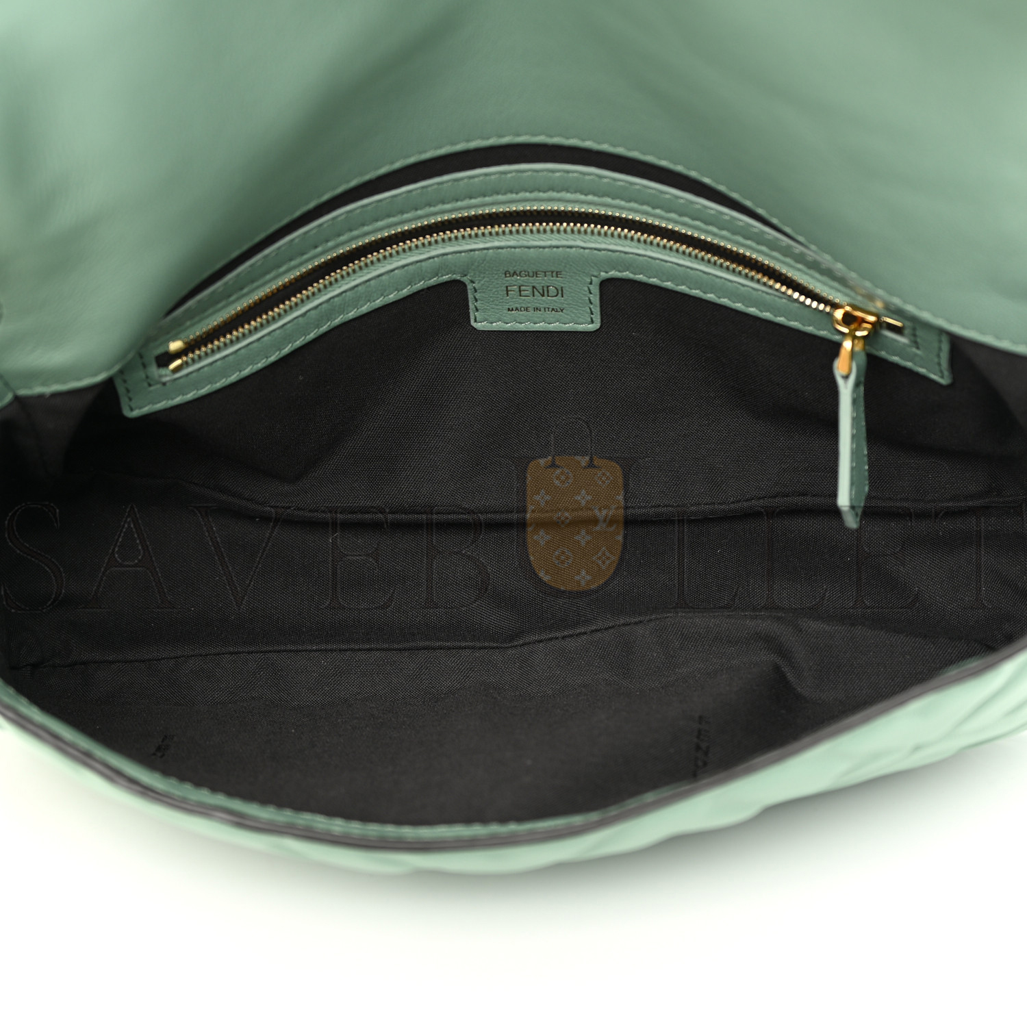 FENDI NAPPA FF 1974 EMBOSSED BAGUETTE MENTA (26*17*6cm) FENDI NAPPA FF 1974 EMBOSSED BAGUETTE MENTA (26*17*6cm)