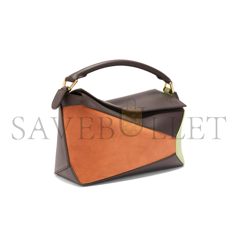 LOEWE SMALL PUZZLE BAG IN CLASSIC CALFSKIN AND SUEDE A510P60X94-4522 (24*16.5*10.5cm)