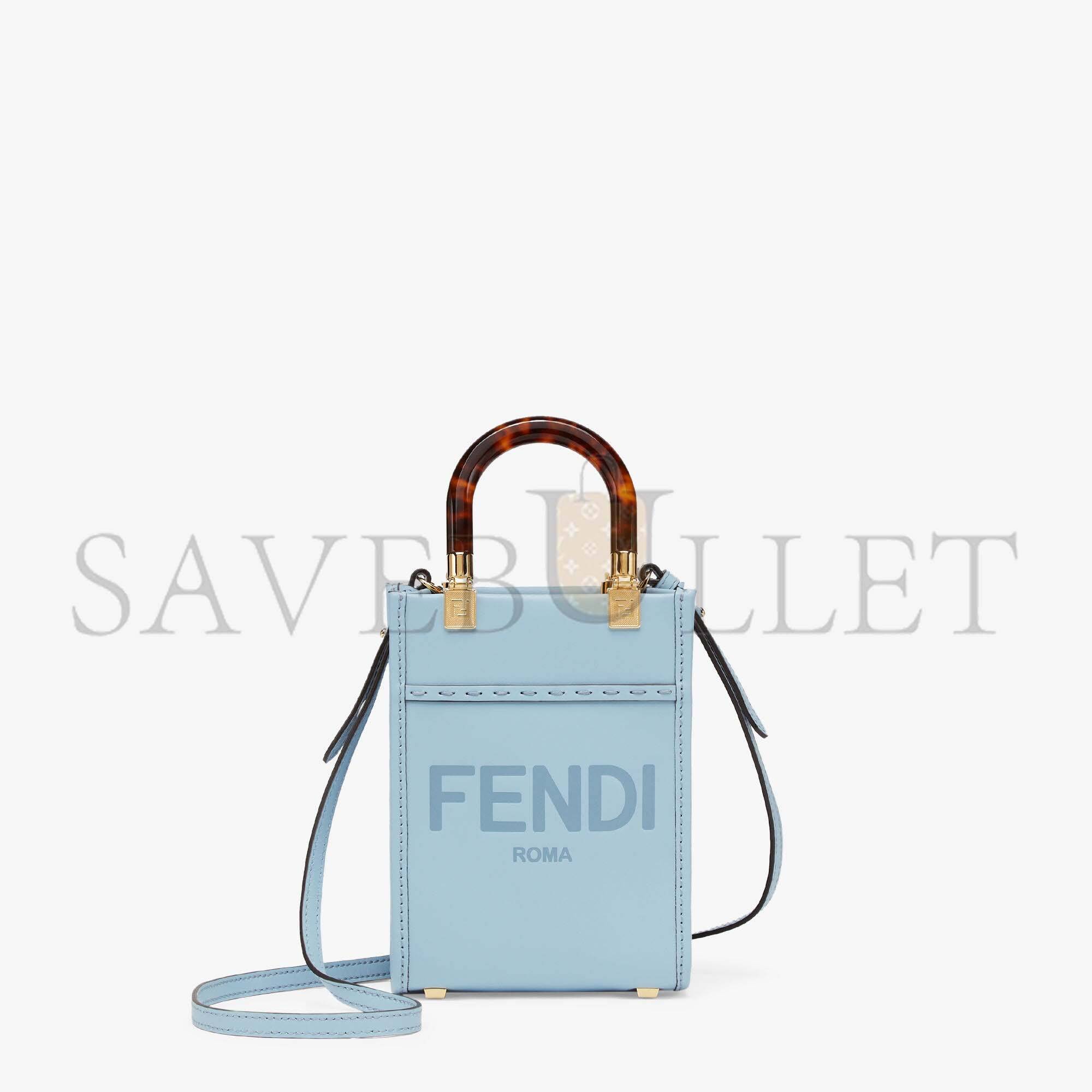 FENDI MINI SUNSHINE SHOPPER - LIGHT BLUE LEATHER MINI BAG 8BS051ABVLF1993 (18*13*6.5cm) FENDI MINI SUNSHINE SHOPPER - LIGHT BLUE LEATHER MINI BAG 8BS051ABVLF1993 (18*13*6.5cm)