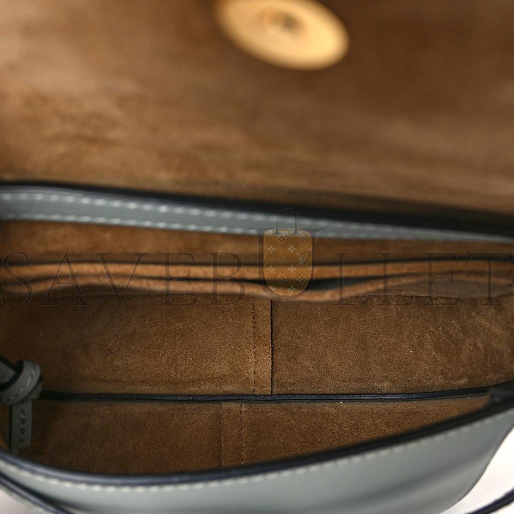 LOEWE CALFSKIN MINI GATE DUAL BAG ASH GREY (24*18*11cm) LOEWE CALFSKIN MINI GATE DUAL BAG ASH GREY (24*18*11cm)