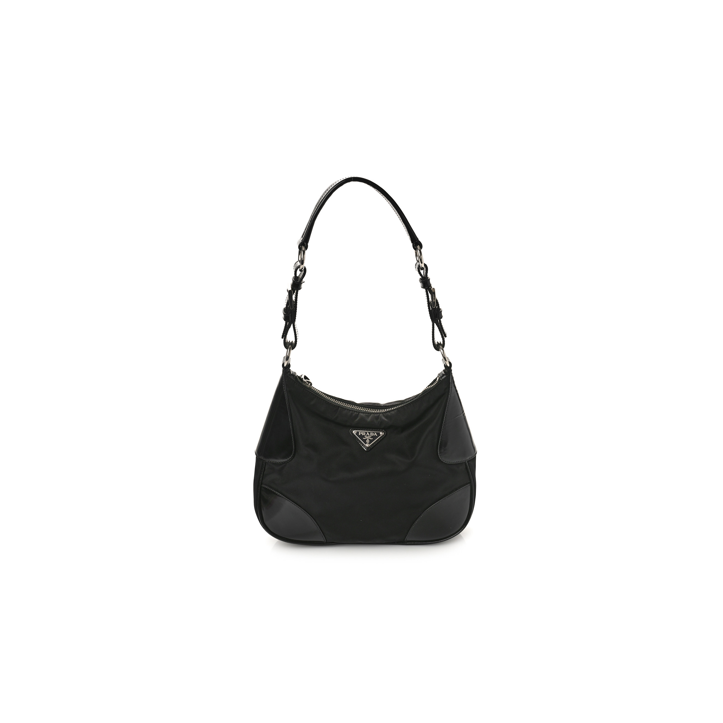 PRADA TESSUTO NYLON VITELLO HOBO NERO BLACK (31*23*11cm) PRADA TESSUTO NYLON VITELLO HOBO NERO BLACK (31*23*11cm)