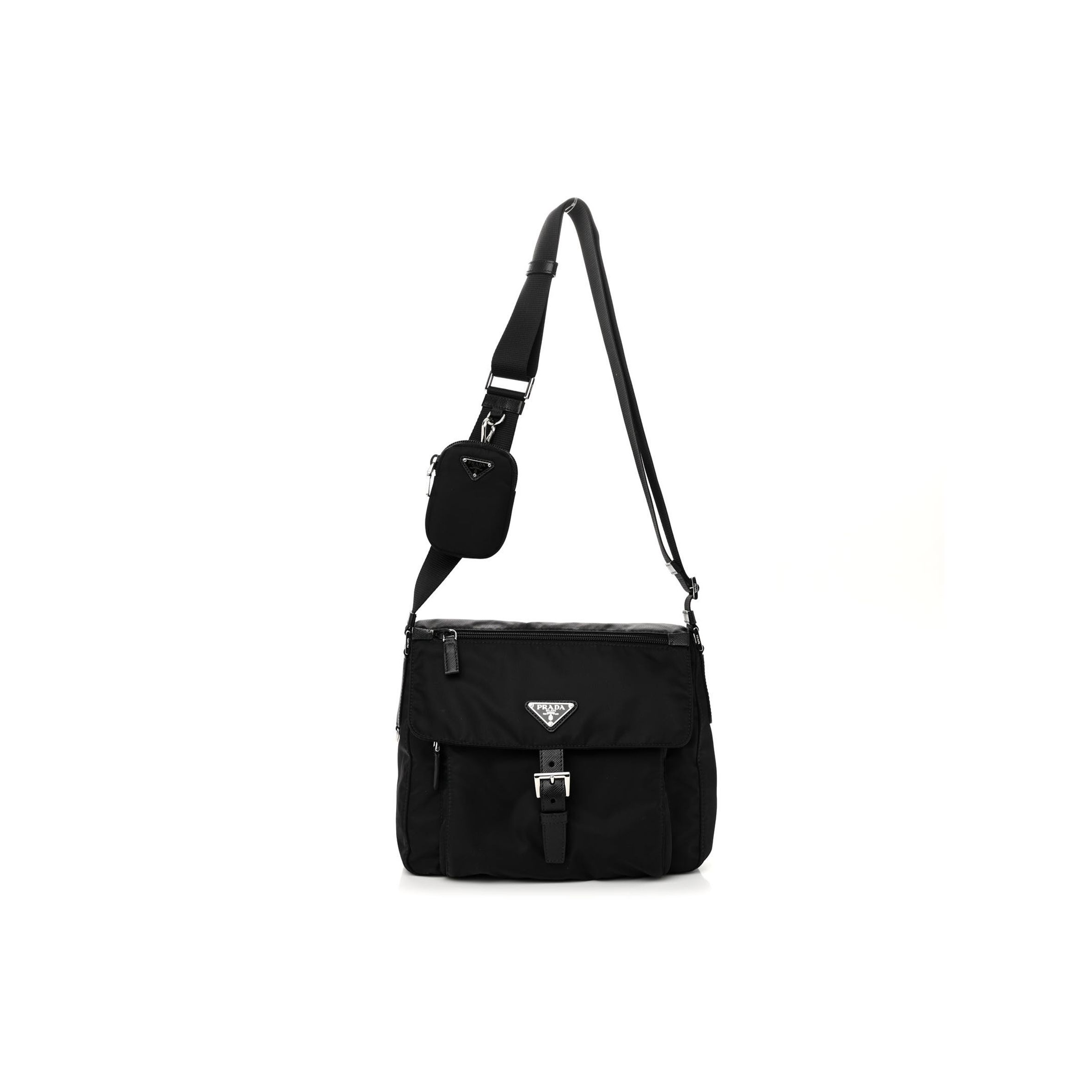PRADA TESSUTO NYLON VELA RE-EDITION SHOULDER BAG BLACK (25*21*10cm) PRADA TESSUTO NYLON VELA RE-EDITION SHOULDER BAG BLACK (25*21*10cm)
