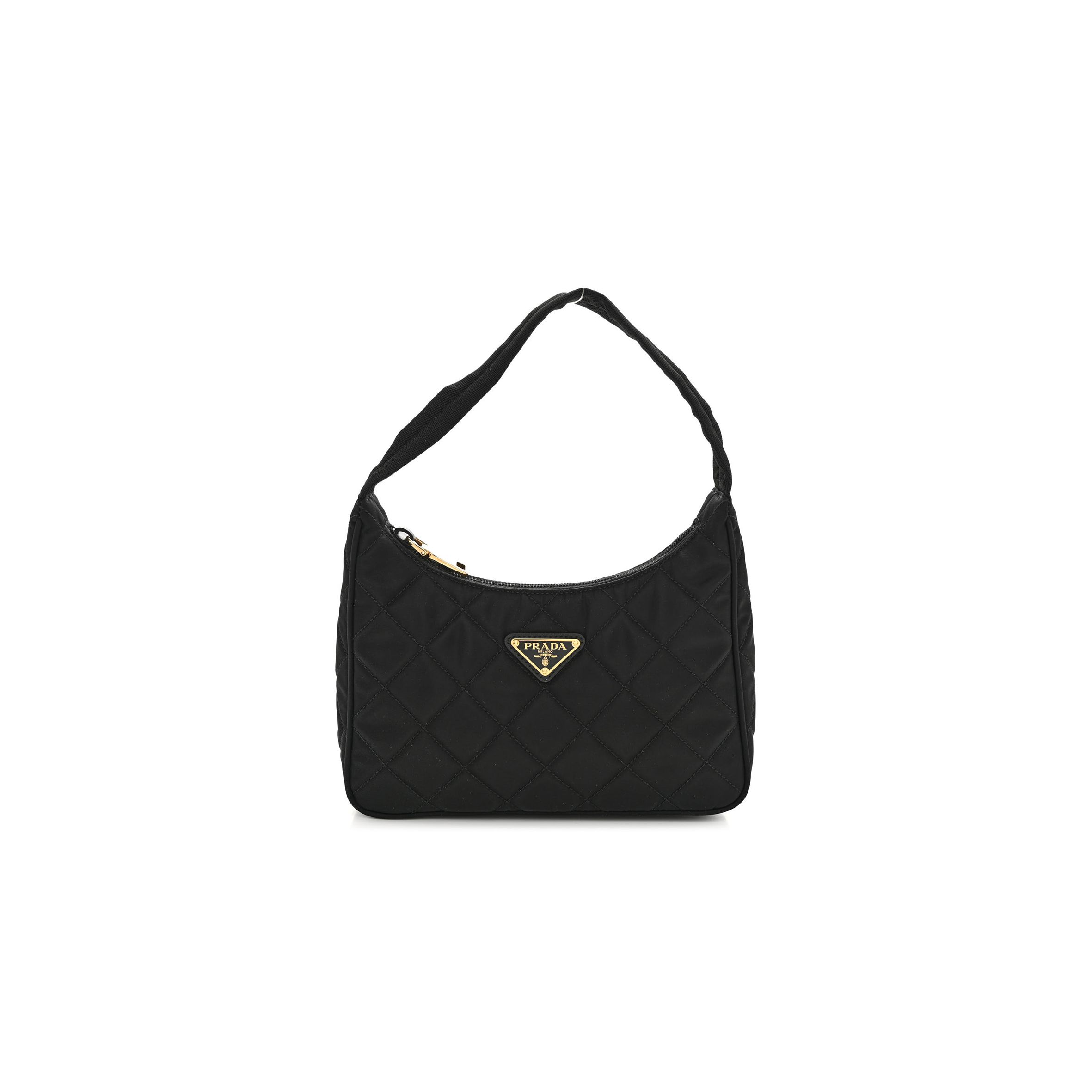 PRADA TESSUTO NYLON IMPUNTU QUILTED SHOULDER BAG BLACK (23*13*6cm) PRADA TESSUTO NYLON IMPUNTU QUILTED SHOULDER BAG BLACK (23*13*6cm)