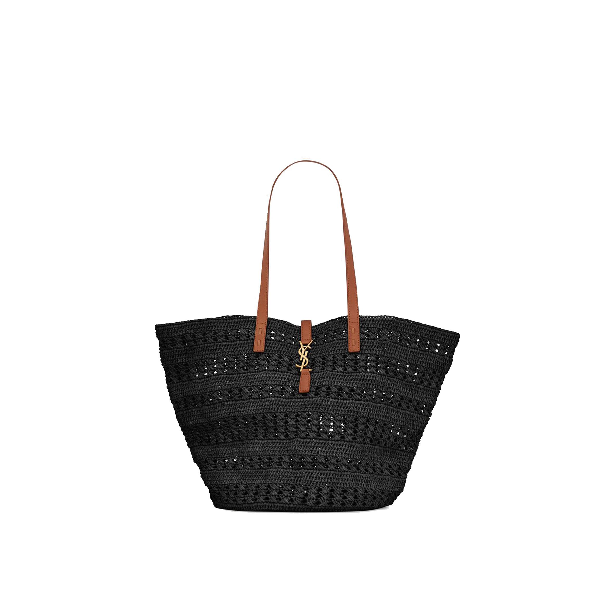YSL PANIER MEDIUM BAG IN CROCHET RAFFIA AND SMOOTH LEATHER 688221GAAAC1062 (48*30*26cm) YSL PANIER MEDIUM BAG IN CROCHET RAFFIA AND SMOOTH LEATHER 688221GAAAC1062 (48*30*26cm)