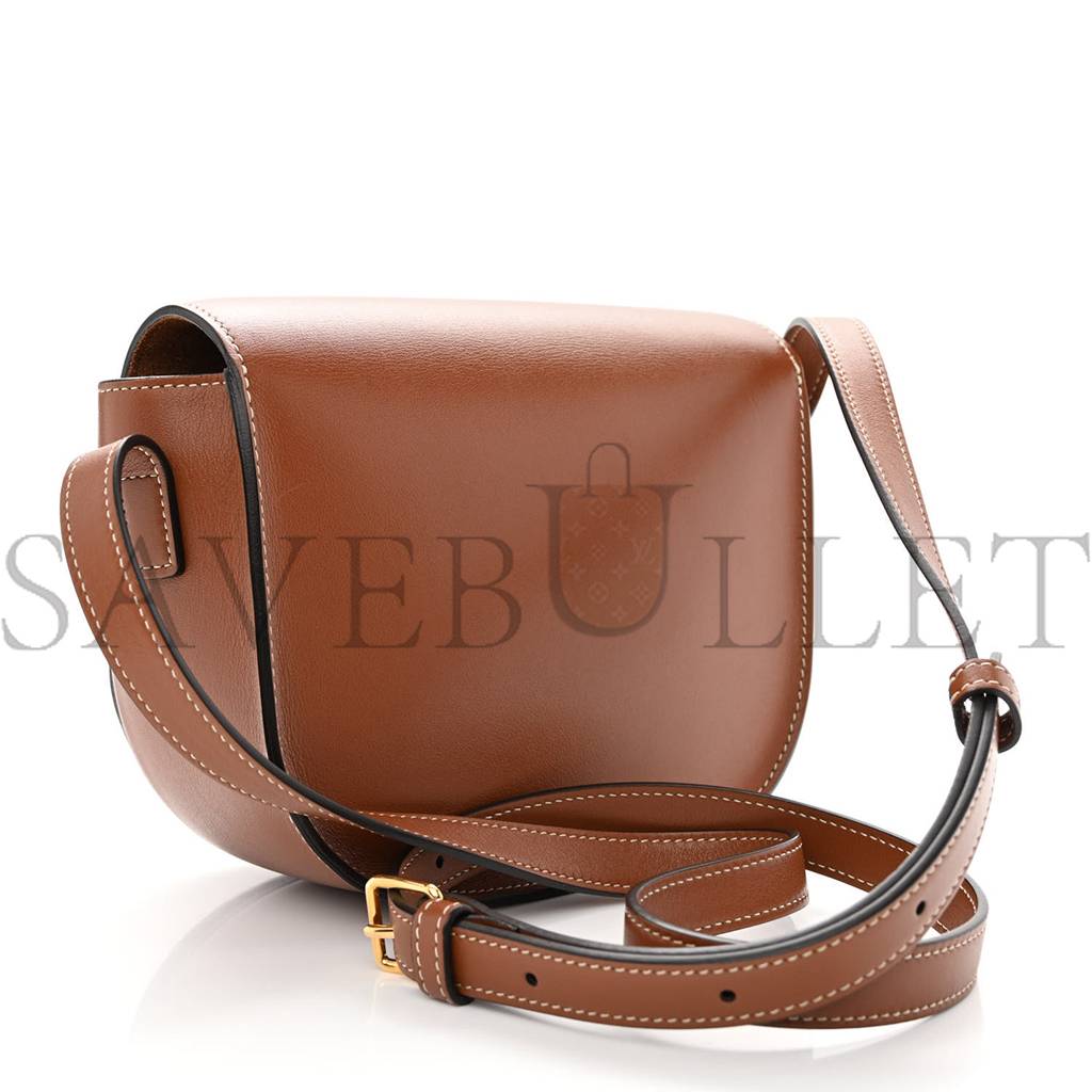 CELINE SMOOTH CALFSKIN CUIR TRIOMPHE FOLCO CROSSBODY BAG TAN (19*16*6cm) CELINE SMOOTH CALFSKIN CUIR TRIOMPHE FOLCO CROSSBODY BAG TAN (19*16*6cm)